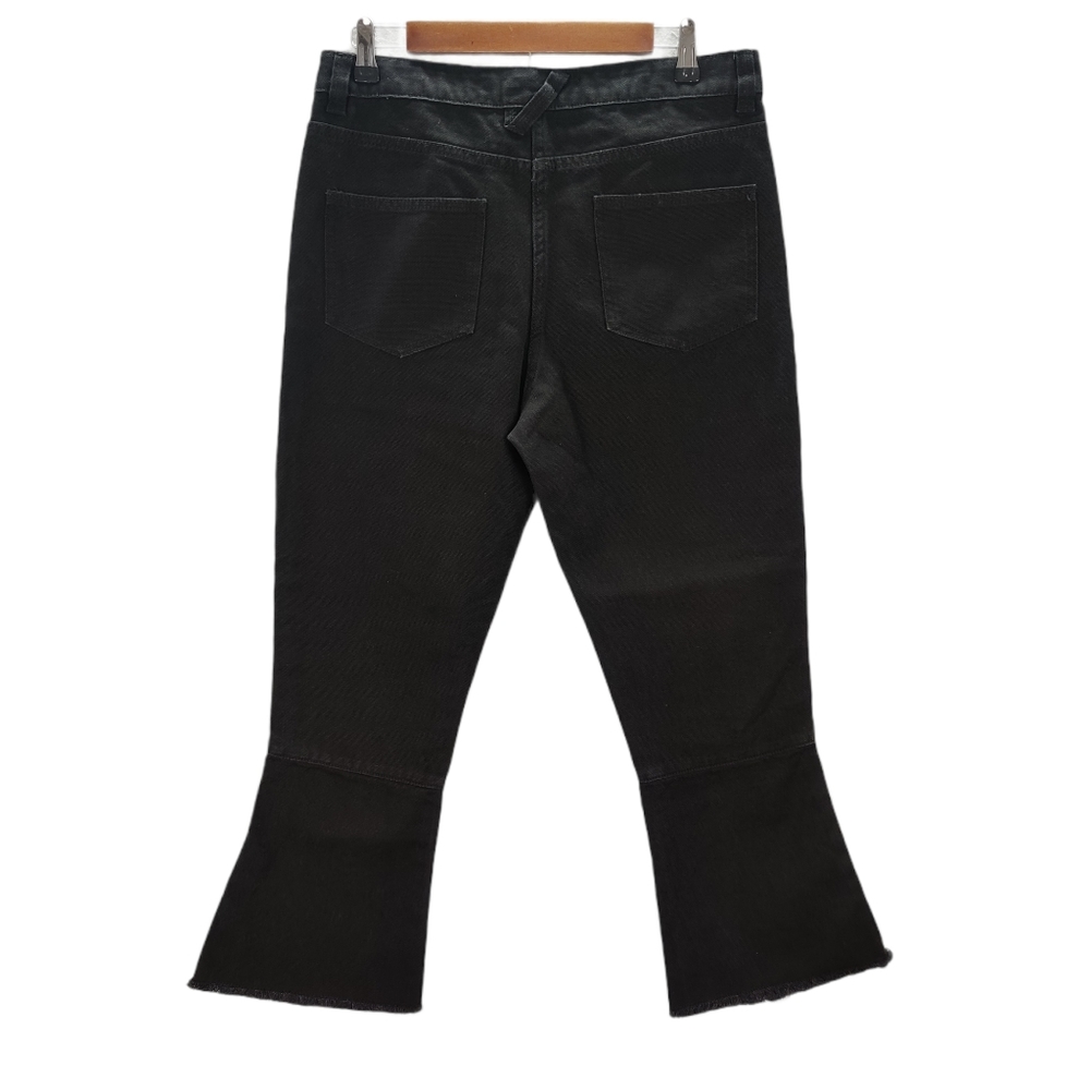 ASOS Flare Leg Raw Hem Jeans Black 8 NWT - Picture 2 of 14